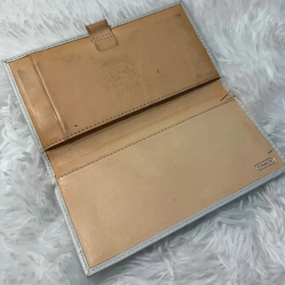 Coach White Check Book Holder
